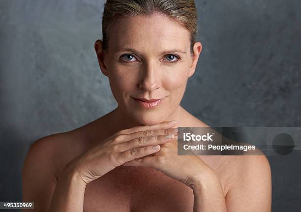 Beautiful Throughout Her Years Stock Photo - Download Image Now - Confidence, 40-44 Years, Hand On Chin