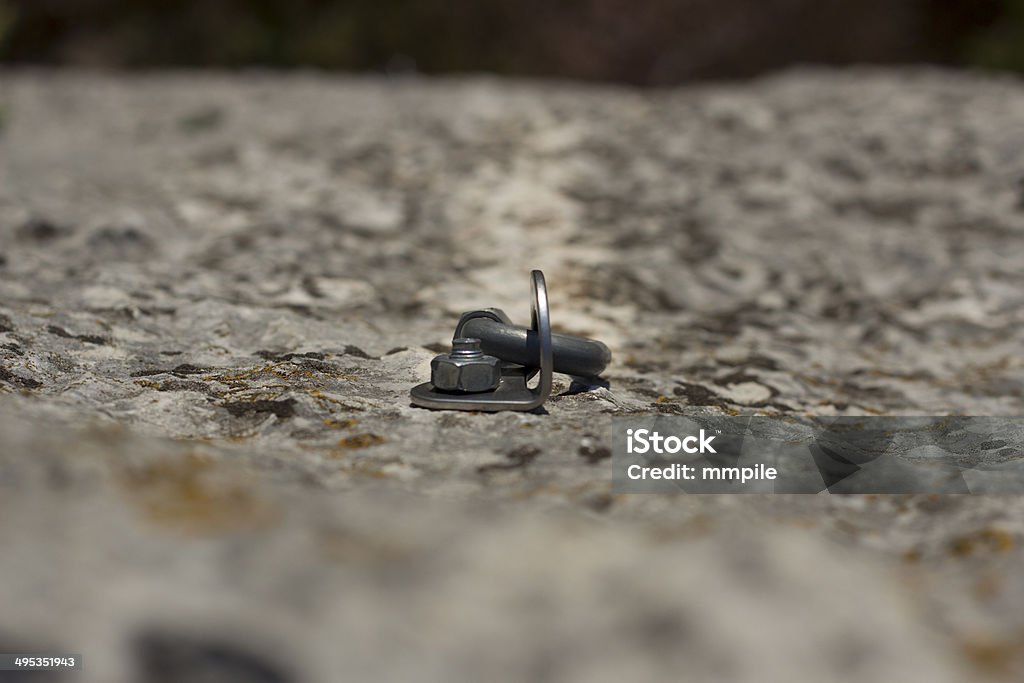 Climbing equipment Anchores used for climbings on rocks. Aluminum Stock Photo