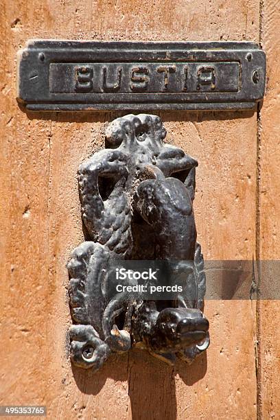 Postbox And Door Knocker Stock Photo - Download Image Now - Ancient, Antique Dealer, Architectural Feature