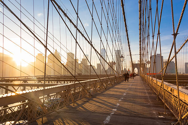 istock Brooklyn bridge at sunset, New York City. 495354358