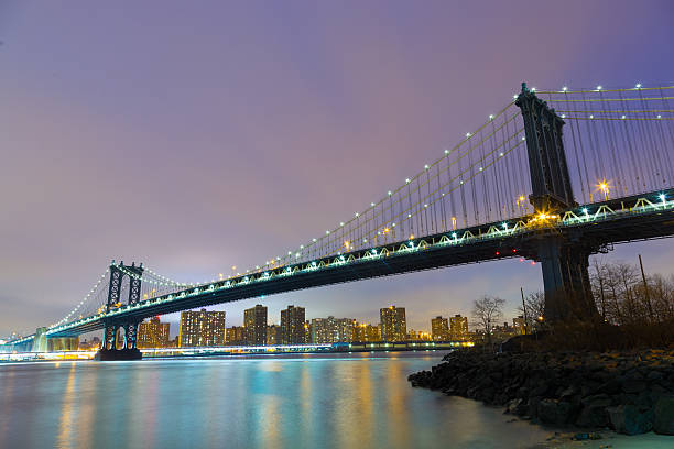 istock Manhattan bridge at dusk, New York City. 495354476