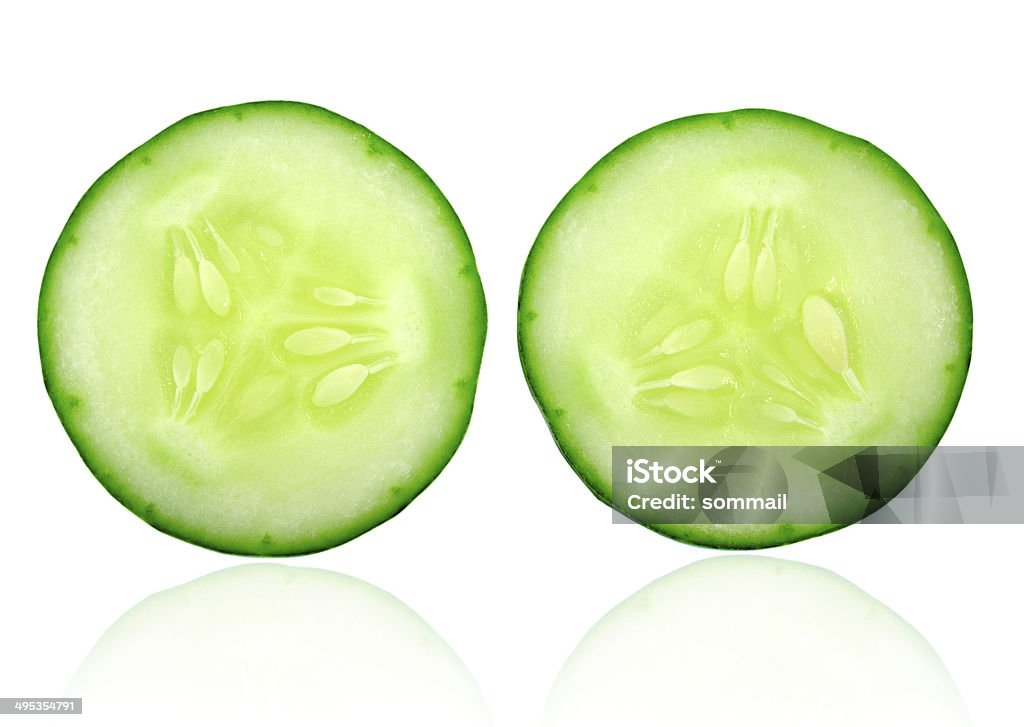 Fresh cucumber slice isolated on white background Cucumber Stock Photo