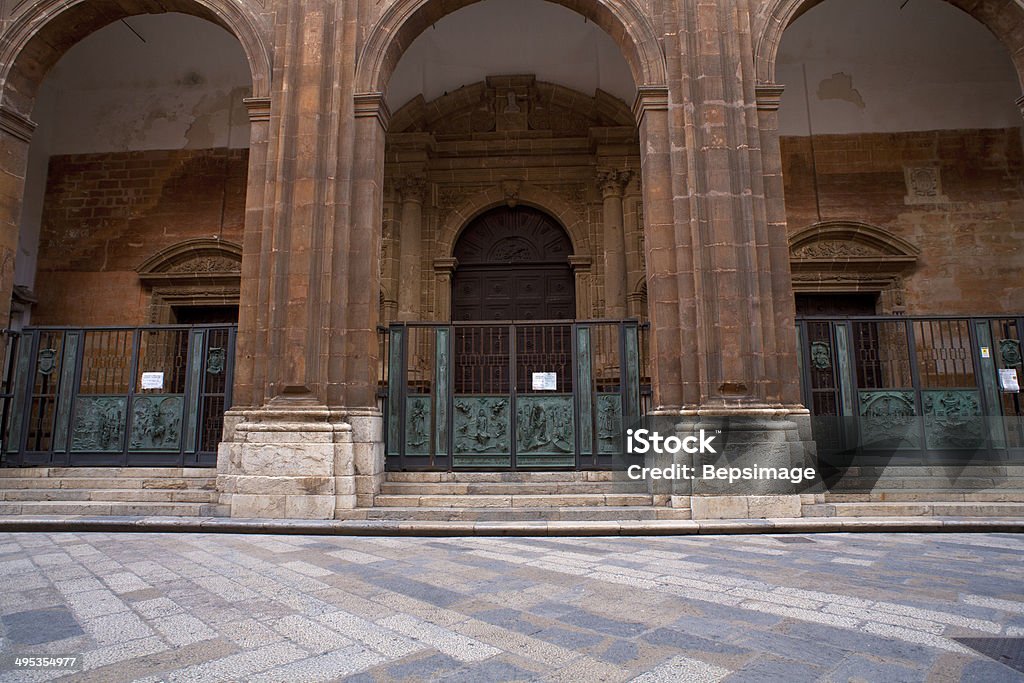 Cathedral of San Lorenzo, Trapani View of the Cattedrale di San Lorenzo in Trapani Architectural Column Stock Photo