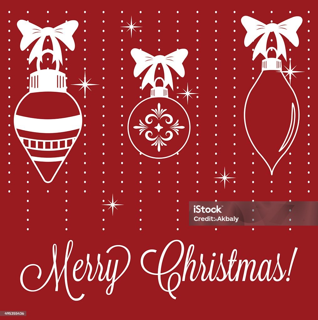 Christmas Balls Composition Beautiful lineal composition. Ideal to use as a Christmas card! 2015 stock vector