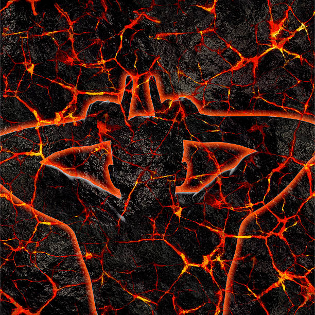 istock Devil against the hot fractured lava. Hell fire, Halloween. 495355648