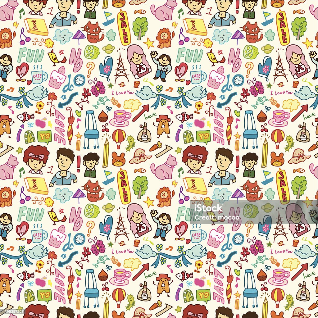 Simple Vector Patterns Cartoon Cute Cartoon Seamless Pattern Vector Illustration Stock Illustration ...