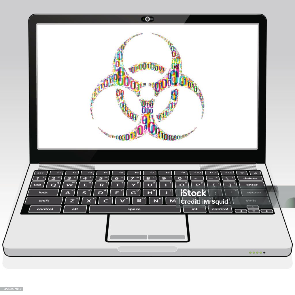 Virus Computer 2d Digital Virus Laptop Computer Stock Illustration - Download Image Now ...