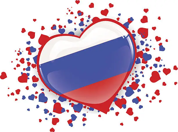 Vector illustration of Russia Heart