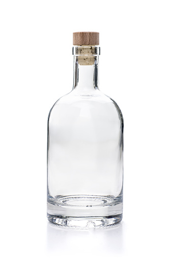 oil glass bottle isolated on white with clipping path