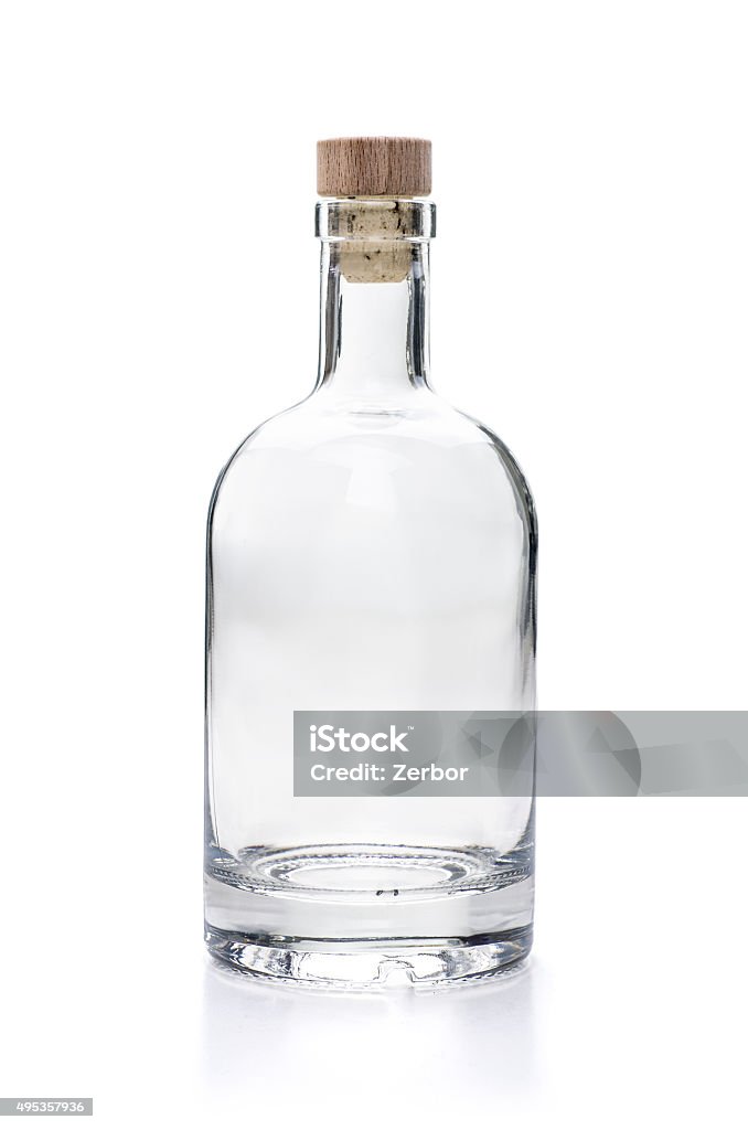 empy liquor bottle on a white background Bottle Stock Photo