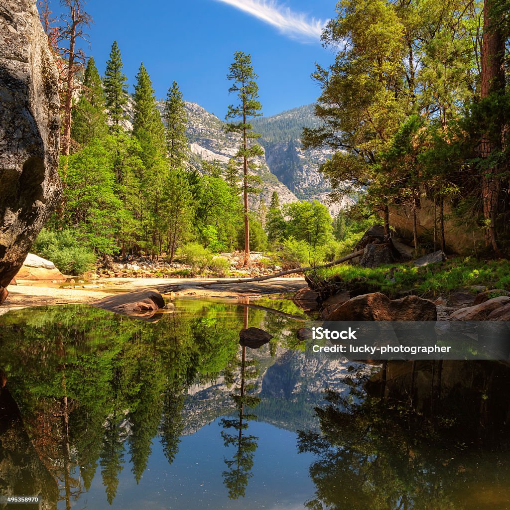 Beautiful scenery at Yosemite National Park, California Mirror lake beautiful scenery at Yosemite National Park, California Yosemite Falls Stock Photo