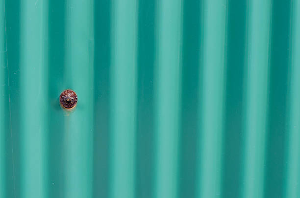 istock Rusty green painted metal wall 495359822