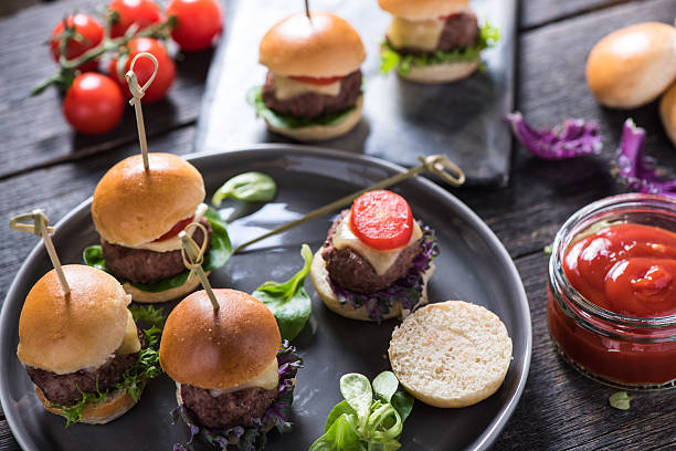 istock pub food, mini beef burgers 495360150