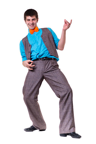 istock Disco dancer showing some movements against isolated white 495361292