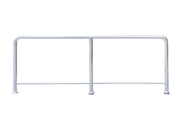 istock Stainless steel railing isolated on white 495372452