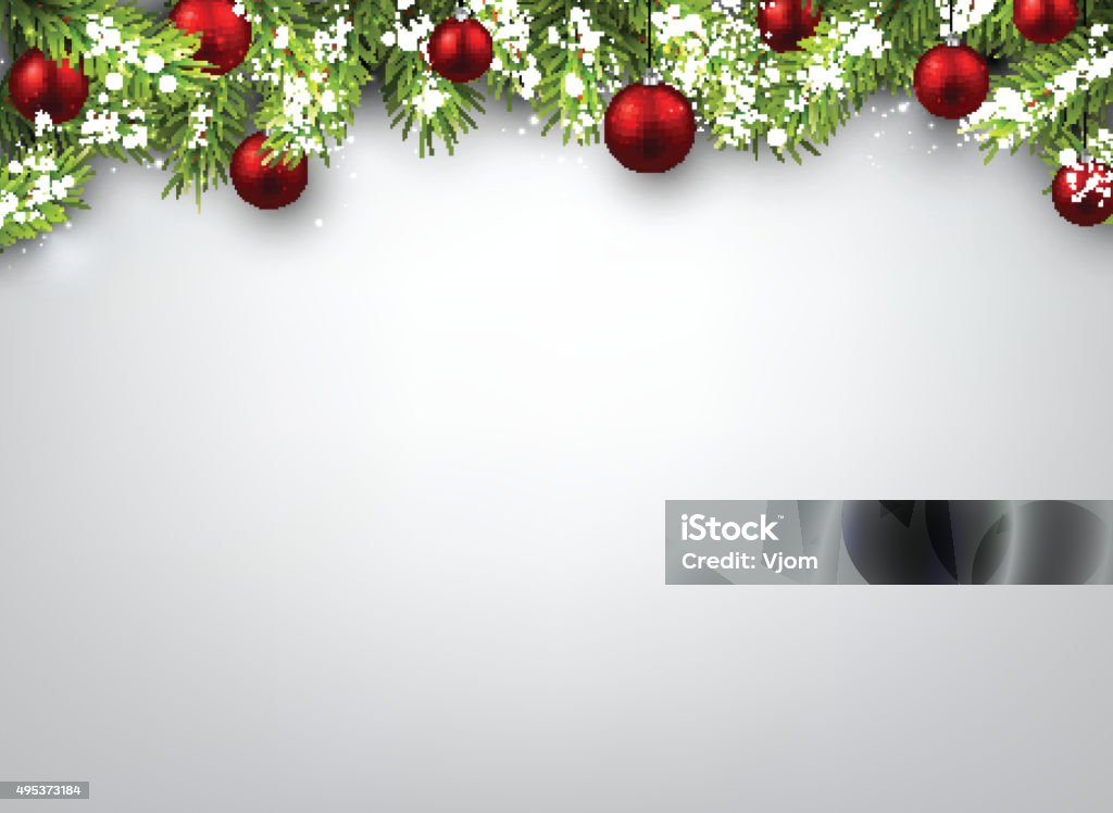 Christmas background Christmas background with fir branches and red balls. Vector illustration. Backgrounds stock vector