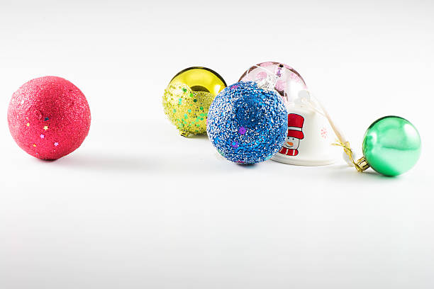 istock Christmas Balls with white background 495373576