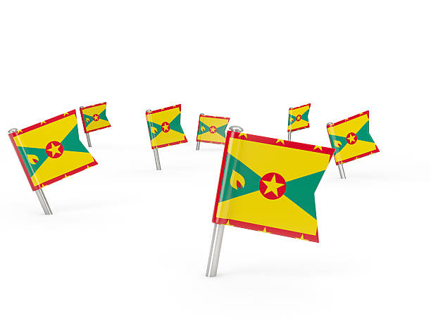 istock Square pins with flag of grenada 495375830