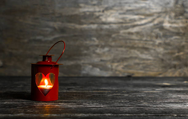 istock Christmas Lantern with Shape of the Heart 495376208