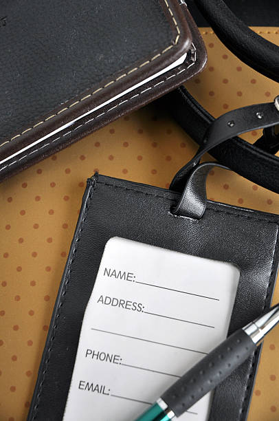 istock blank luggage tag put on organizer book 495376728