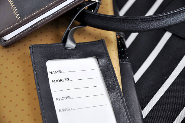 istock close up blank luggage tag 495376906