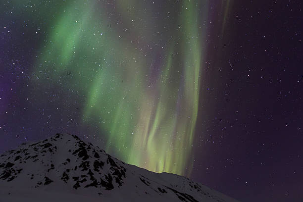 aurora borealis coloroful ダンスの光 - star shape sky star aurora borealis ストックフォトと画像