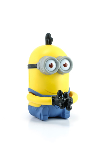 Bangkok,Thailand - April 29, 2014: Minion Kevin from Despicable Me 2 movie. There are plastic toy sold as part of the McDonald's Happy meals.