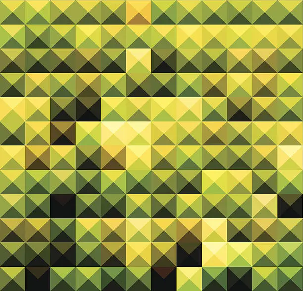 Vector illustration of abstract green mosaic check pattern background
