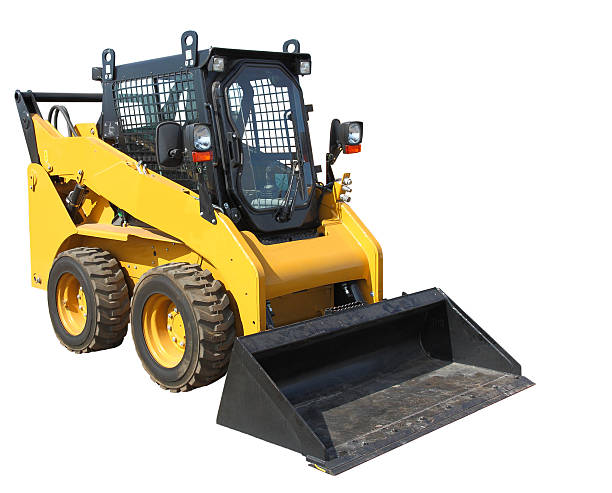 istock The yellow truck with a scraper to lift cargo. 495389330