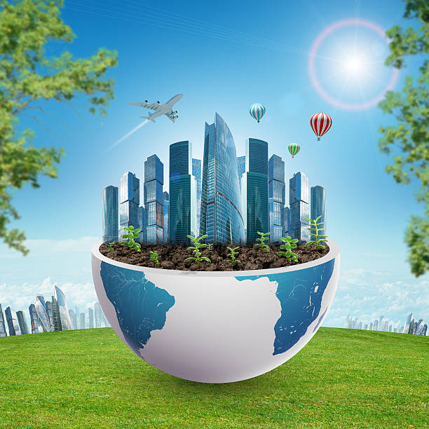 istock City in half planet with trees 495389792