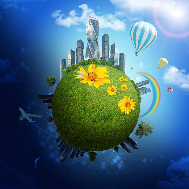 istock Earth with city and sun 495390694