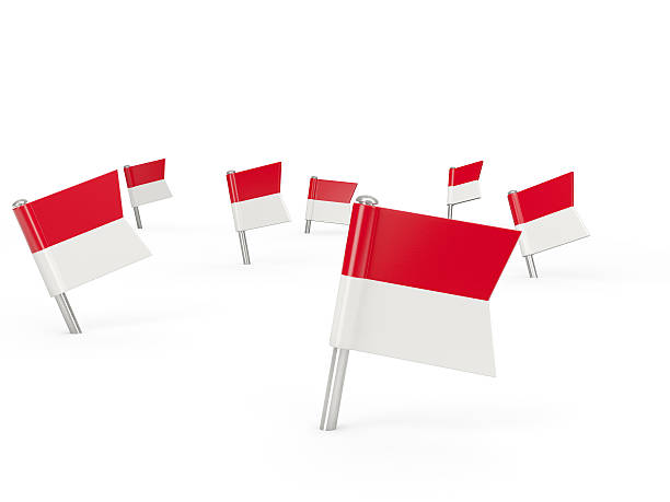 istock Square pins with flag of monaco 495392354