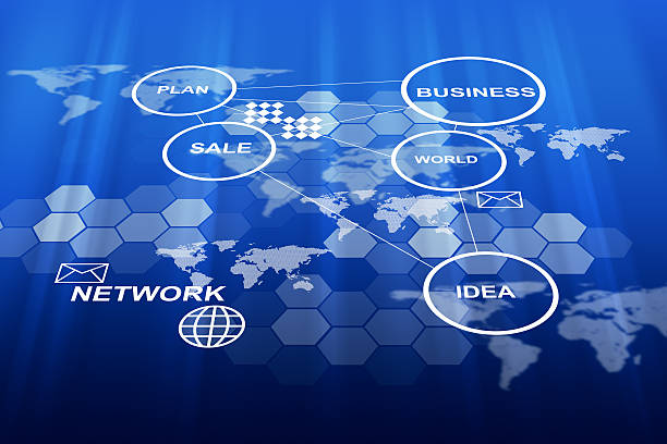 istock Abstract blue background with words and symbols 495394268
