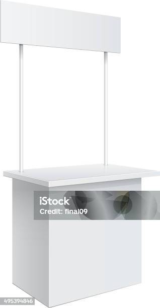 Promotion Counter Retail Trade Stand Stock Illustration - Download Image Now - Checkout, Template, Kiosk