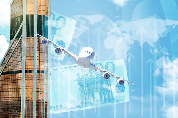 istock Business building with money and arrows 495414638