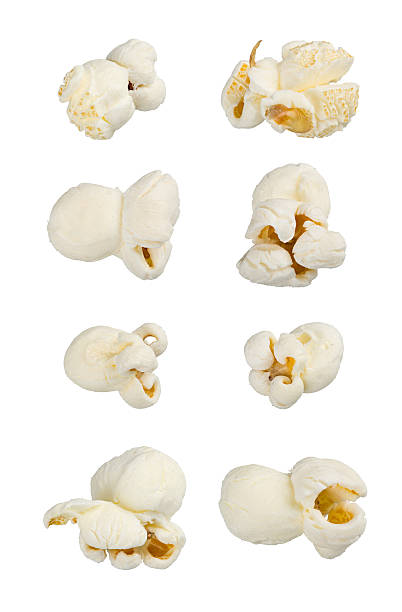 Popcorn isolated on white. stock photo