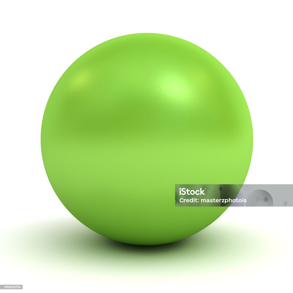 Green sphere 3d green sphere over white background with shadow. Green Color Stock Photo