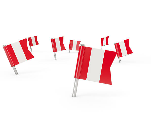 istock Square pins with flag of peru 495416100