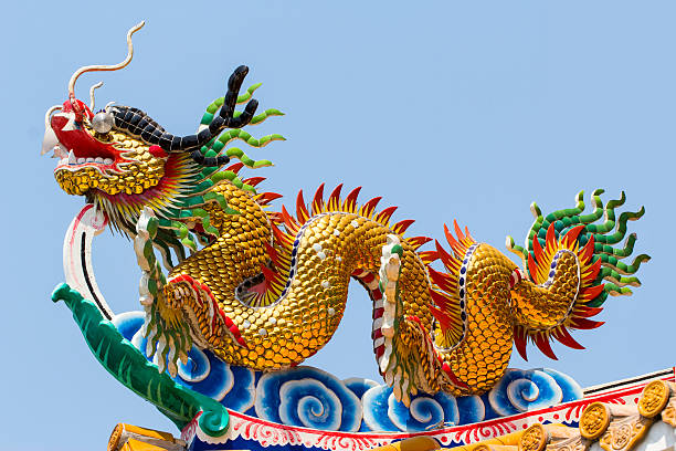istock Chinese Dragon statue, Chonburi, Thailand. 495417683
