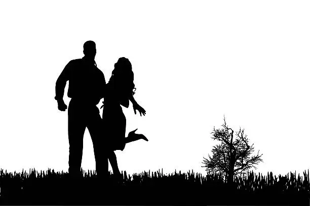 Photo of Vector silhouette of couple.