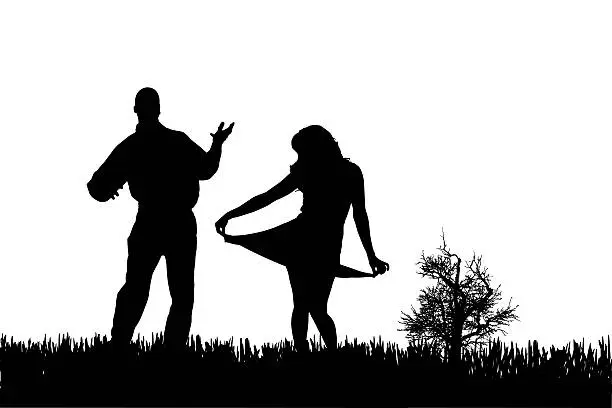 Photo of Vector silhouette of couple.