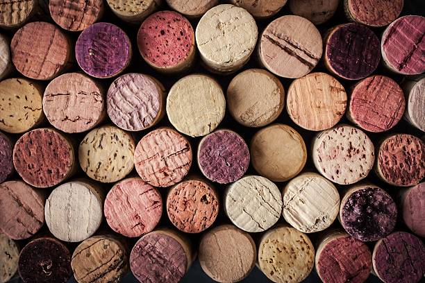 Wine corks background horizontal stock photo