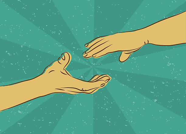 A Helping Hand, Retro Styled illustration, eps. 10