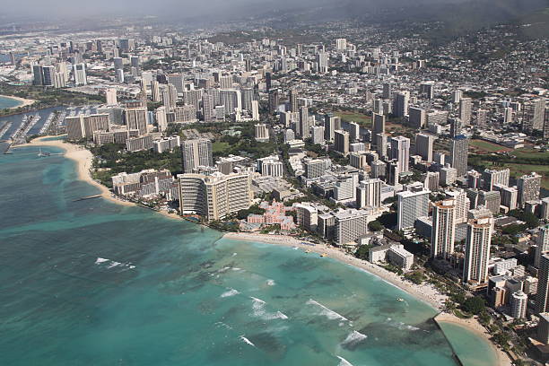 istock Honolulu and Waikiki From The Air 495419677