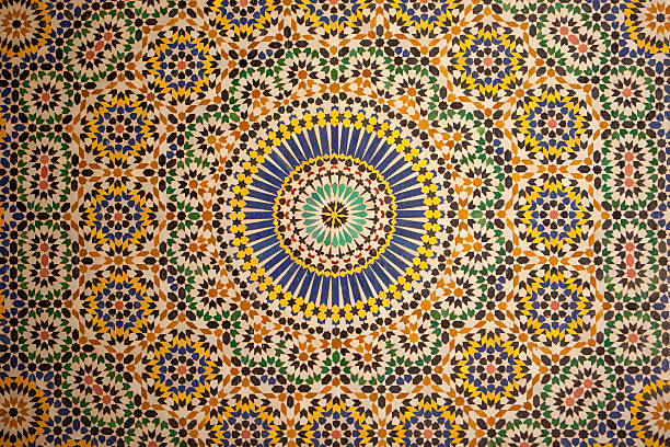 Detail of tile work at Kasbah Telouet. stock photo