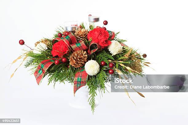 Holiday Flower Arrangement Stock Photo - Download Image Now - Arrangement, Carnation - Flower, Christmas