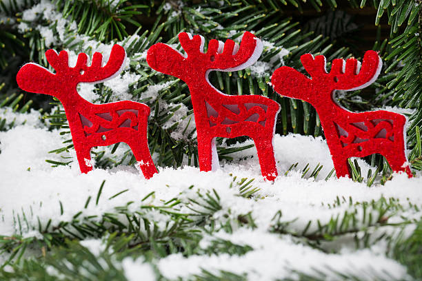 istock Christmas ornaments on a Christmas tree twigs and snow 495435322