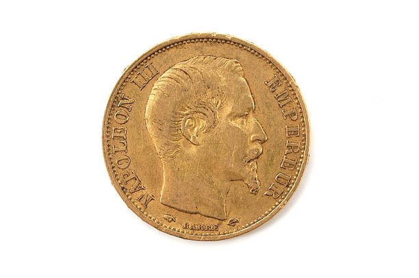 twenty-franco, oro, napolãon iii, francia - napoleón iii fotografías e imágenes de stock