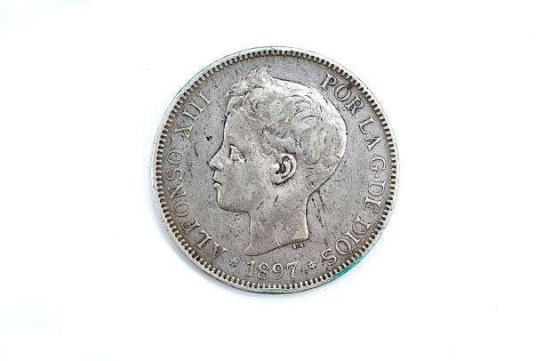 istock 5 pesetas, a hard, Alfonso XIII, silver 495436904