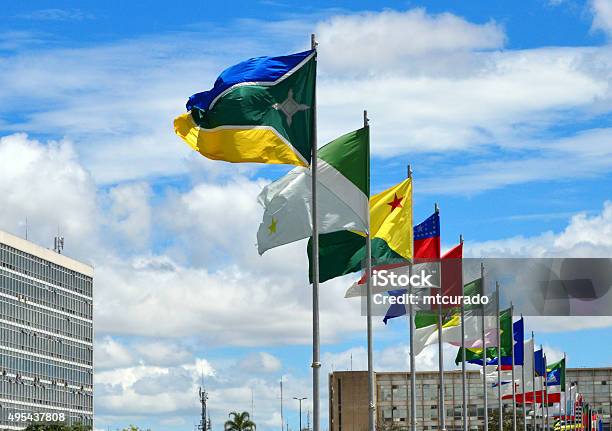 Flags Of All Brazilian States Brasilia Stock Photo - Download Image Now - Mercosur, Flag, 2015